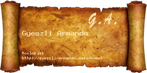 Gyeszli Armanda névjegykártya